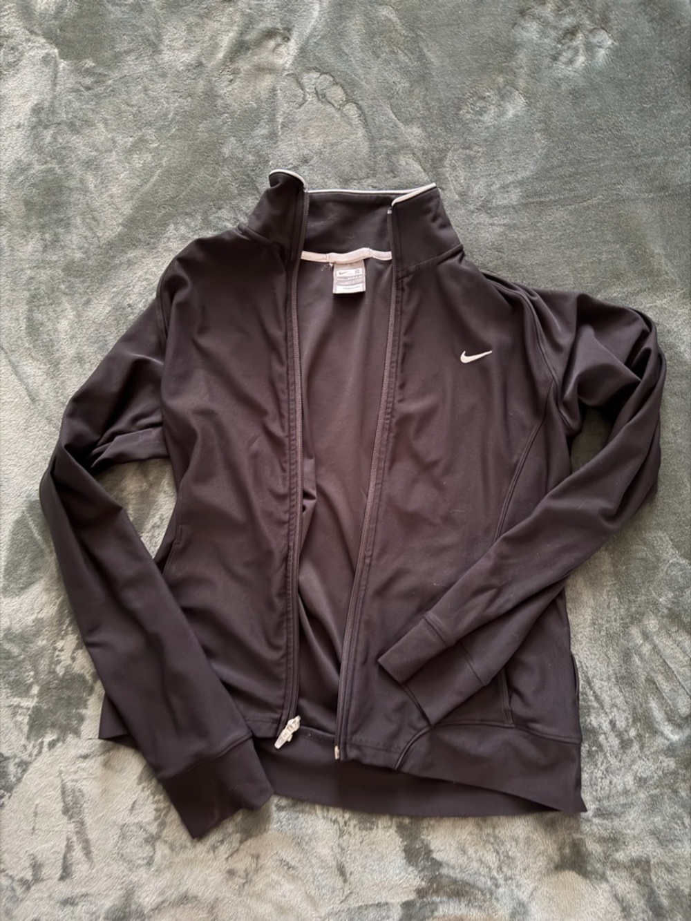 Nike Women’s Black Zip-Up Bomber Jacket with Swoosh